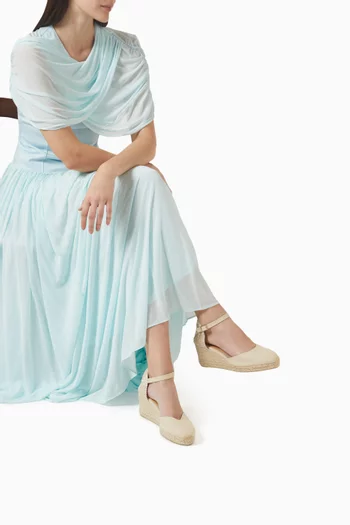 Chiarita 70 Wedge Sandals in Canvas