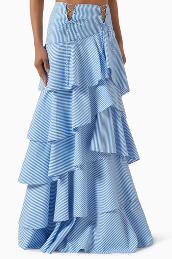 Layered Ruffled Maxi Skirt