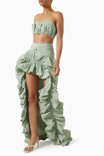 Candy Striped Puff Maxi Skirt