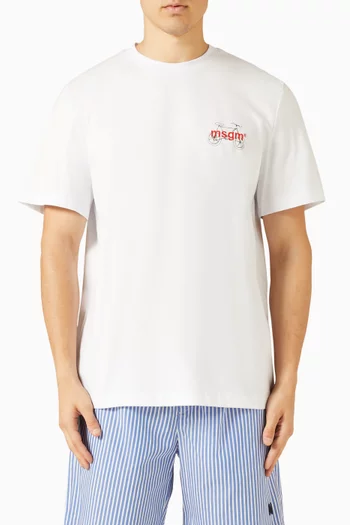 تي شيرت بطبعة قطن