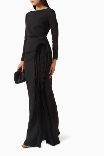 Boat-neck Maxi Dress