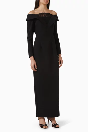 Lace Off-shoulder Maxi Dress