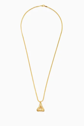 1990s Vintage Victorian Revival Fob Necklace in Gold-plated Metal