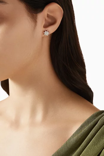 أقراط بتصميم نجمة مرصعة بكريستال سواروفسكي فينتج من الثمانينات فضة إسترلينية مطلية روديوم