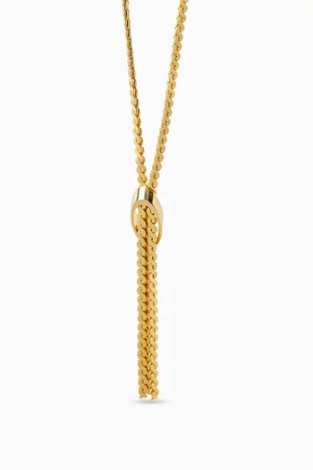1908s Vintage Tassel Drop Necklace in Gold-plated Metal