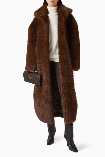 معطف رافيلو بنمط روب فرو صناعي