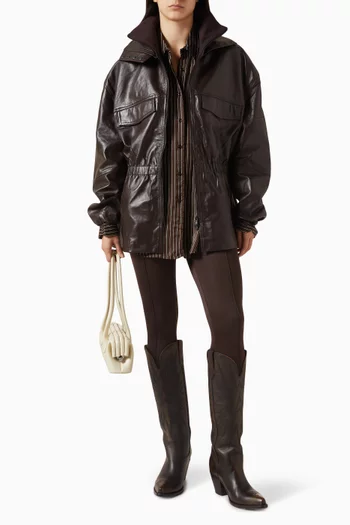 Carnaby Funnel-neck Jacket in Leather