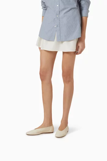 حذاء باليرينا كريستين بكعب مسطح جلد نابا