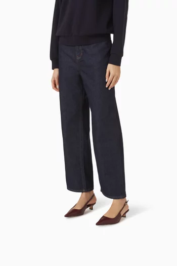 حذاء كلاسيك كاترينا بسير خلفي وكعب 35 مم جلد نابا