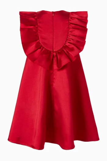 Ruffle Bib Trapeze Dress
