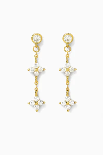 Irene Star Charm Drop Earrings in 18kt Gold-plated Sterling Silver