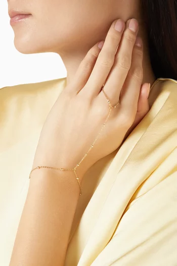 سوار كانديس بسلسلة يد فضة إسترلينية مطلية ذهب عيار 18