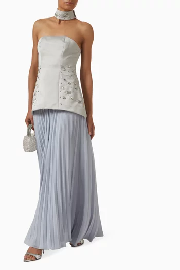 فستان سيرينا بقلادة مطرزة