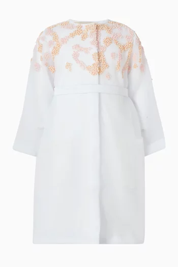 Embroidered Dress Coat in Cotton