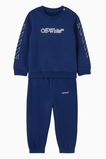 بنطال رياضي بوكيش بخطوط مائلة قطن