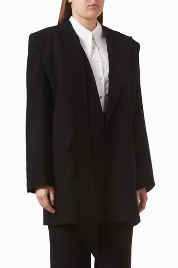 جاكيت بقصة فضفاضة كريب