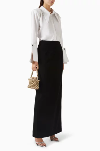 Wide Collar Shirt in Cotton