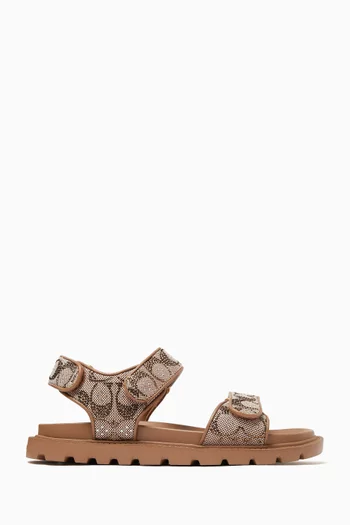 صندل برين جاكار بشعار الماركة مرصع بالكريستال