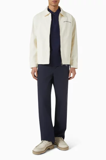 Panel Zip Polo Shirt in Cotton