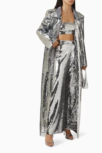 Sequin-embellished Bralette & Pants Set