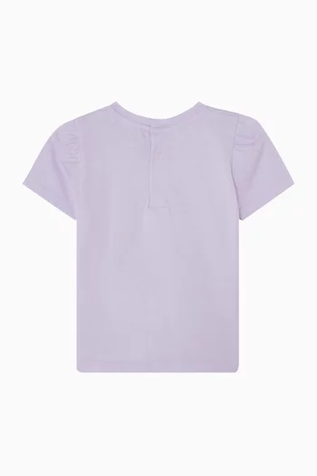 تي شيرت مزين بدب وشعار الماركة قطن جيرسيه