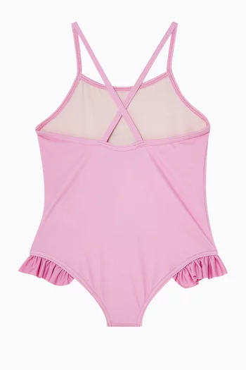 لباس سباحة قطعة واحدة بنقشة دب وكرز 