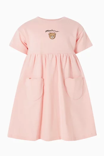 فستان بجيوب بطبعة دب