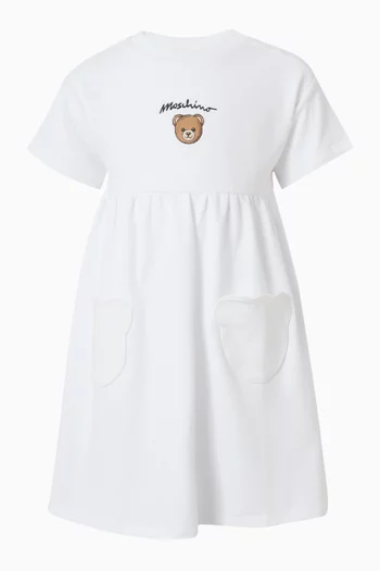 فستان بجيوب بطبعة دب