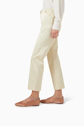 Emery Crystal-embellished Ballet Flats in Satin