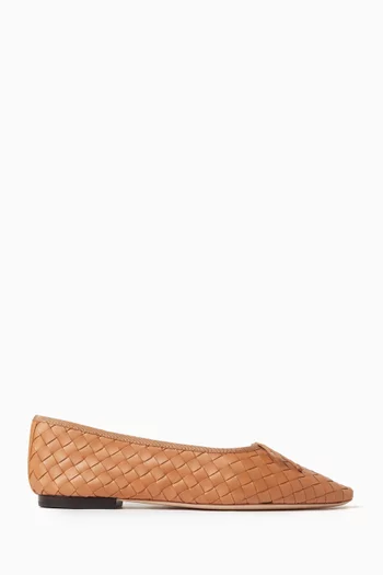 Landry Ballerina Flats in Woven Leather
