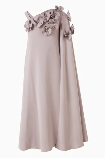 فستان بكاب وزهور بارزة