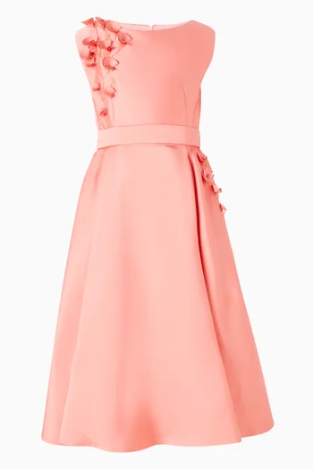 فستان سهرة طويل بزهور بارزة