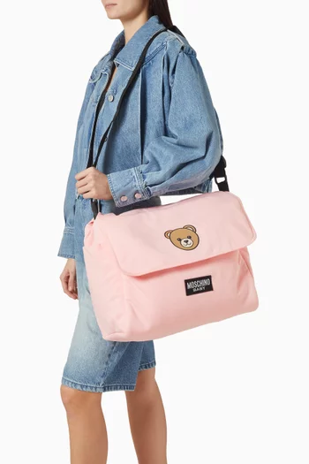 حقيبة مستلزمات أطفال برقعة دب نايلون