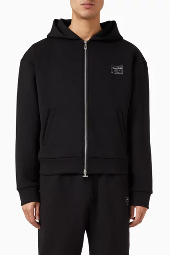 Cropped Zip Hoodie in Neoprene