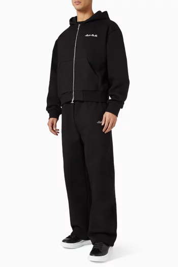 Signature Relaxed Fit Zip Hoodie in Cotton-blend