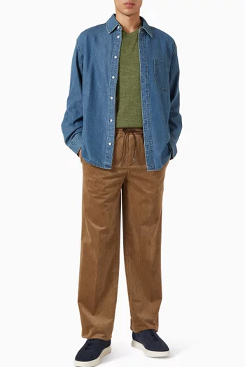 Knit T-shirt in Merino Wool & Linen