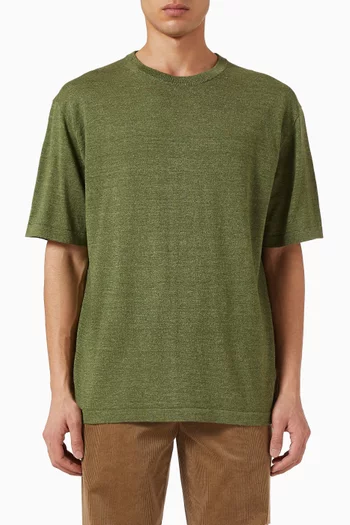 Knit T-shirt in Merino Wool & Linen