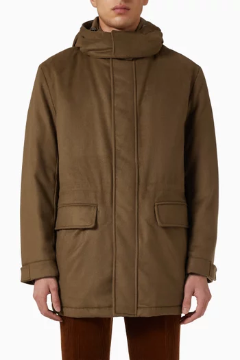 Insulated Jacket in Wool-cashmere