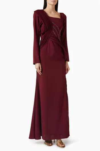 Bead-embellished Dress in Crepe