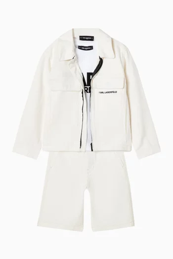 Bermuda Shorts in Cotton Denim