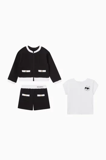 طقم جاكيت وشورت وتي شيرت 