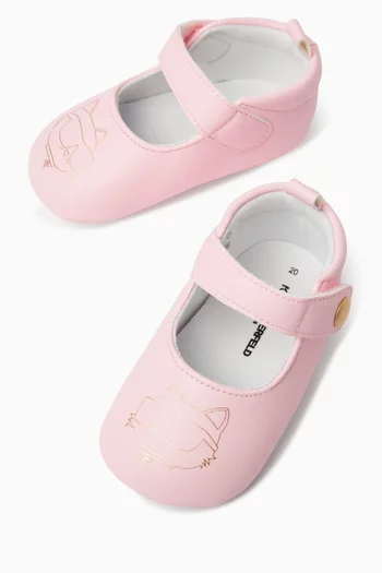 Choupette-print Booties in Faux Leather