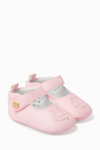 Choupette-print Booties in Faux Leather