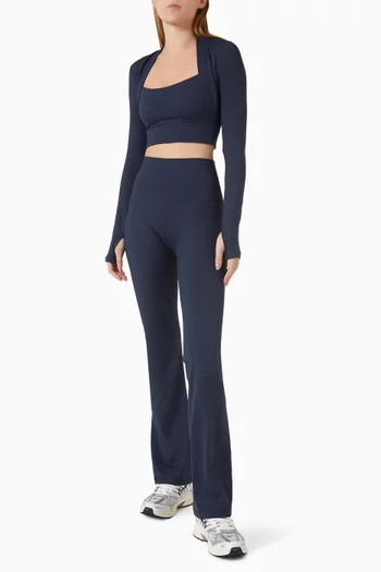 بلوزة سوفتسكالب بنمط بوليرو بأكمام طويلة