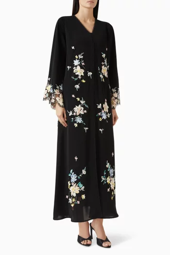 3D Floral Abaya