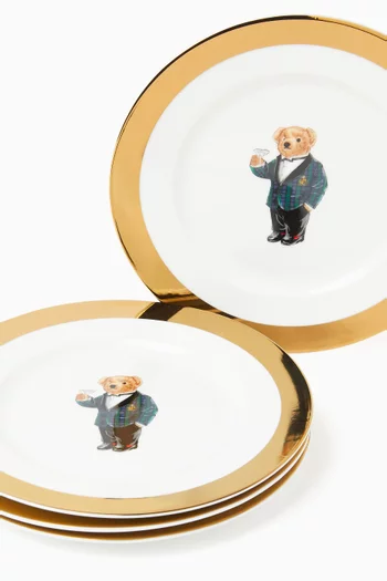 Thompson Polo Bear Dessert Plates, Set of 4