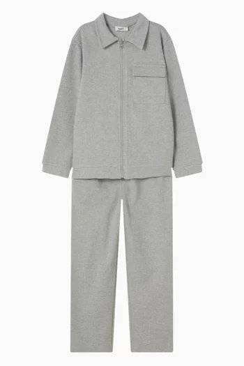 طقم بنطال وجاكيت بأكمام طويلة