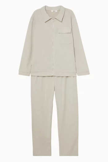 طقم بنطال وجاكيت بأكمام طويلة