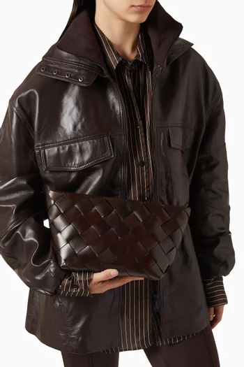 كلاتش ميلينا صغير جلد مجدول