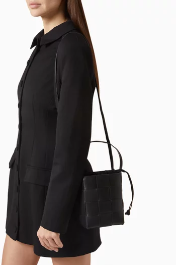 حقيبة باكيت ليث صغيرة جلد مجدول